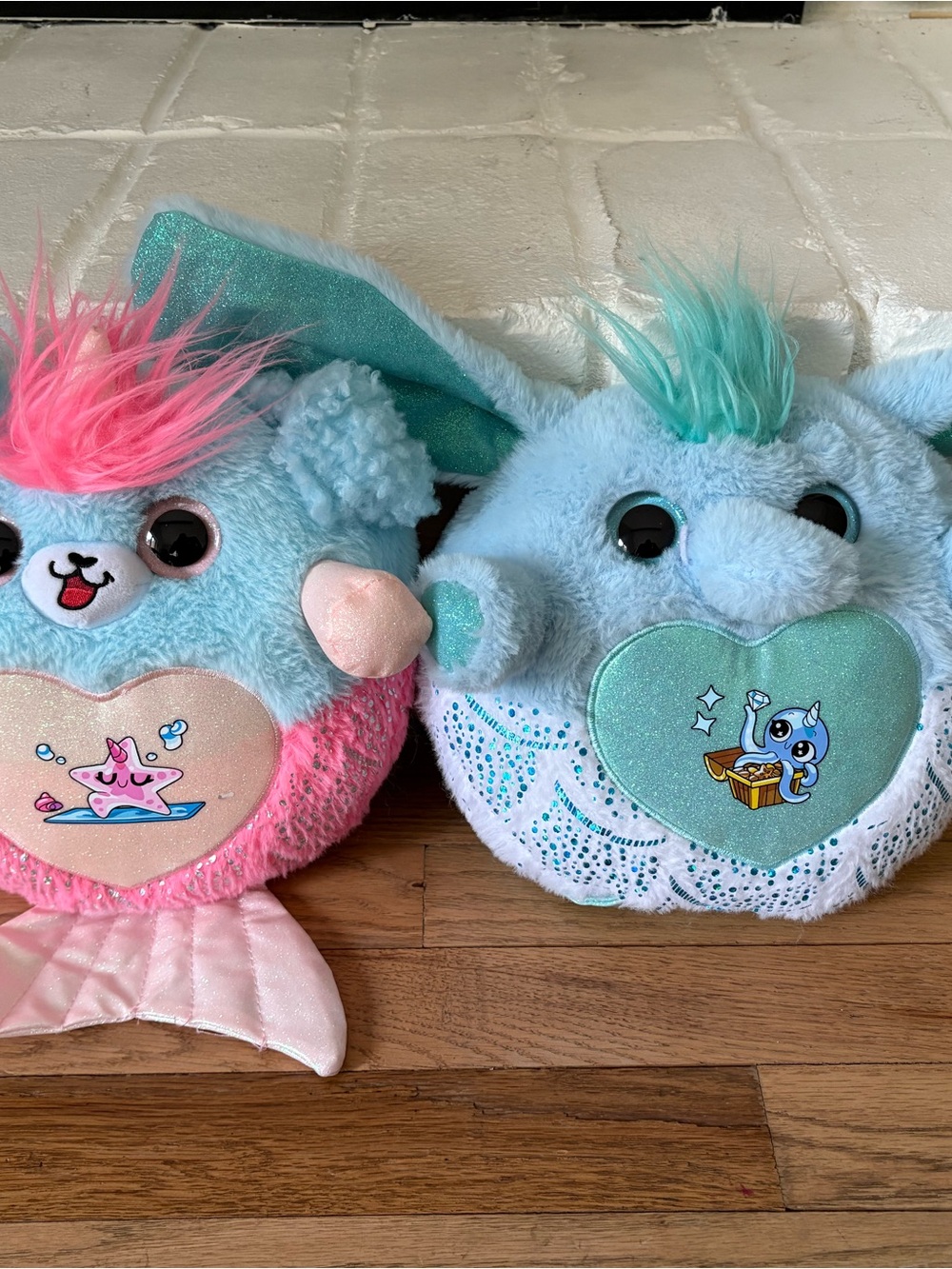 Plush Mermaid Fish Toy - Blue and Pink